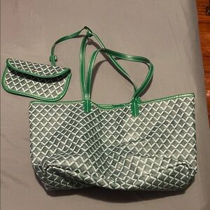 Stylish Green and Gray Tote Bag Set